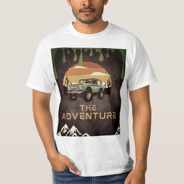 Camiseta Adventure traçando tubos longos (Frente)
