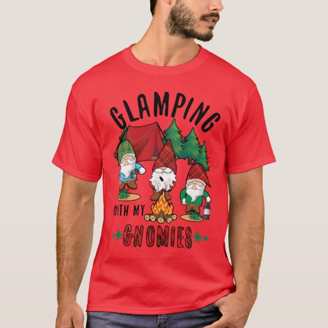 Camiseta Adventure Vacation Glamp Camp Gnomes Camping famil (Frente)