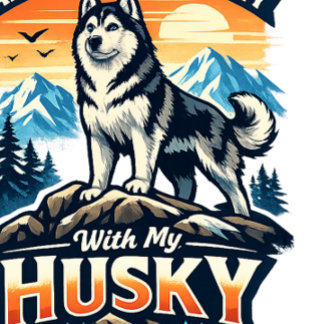 Camiseta Adventure With My Husky Dog Lover Design
