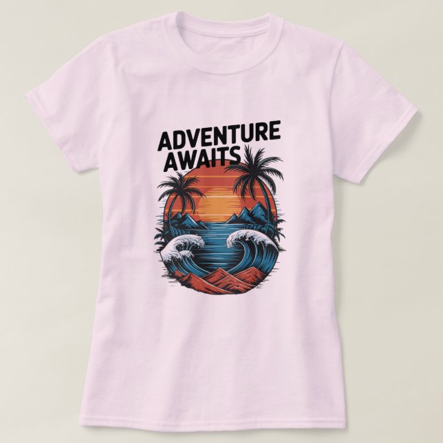 Camiseta  Adventures Await: Bold Exploration T-Shirt Design (Frente do Design)