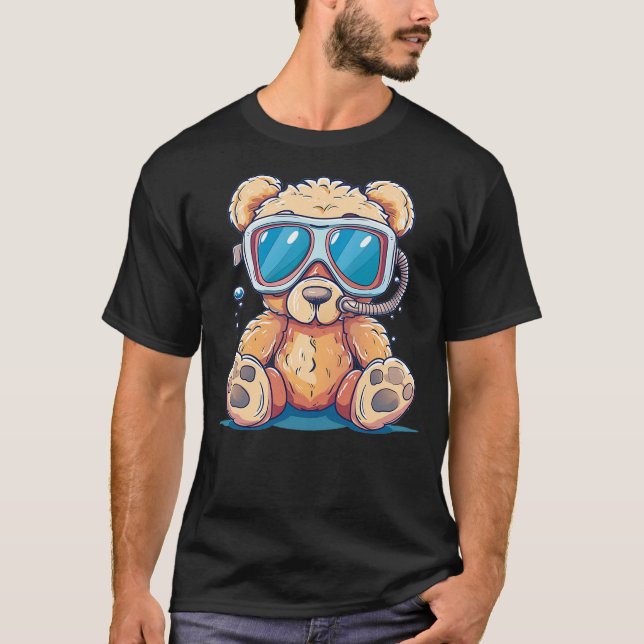 Camiseta Adventures Teddy Bear with diving Googles and Snor (Frente)