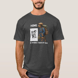Camiseta Adventurous Dachshund Hiker Home Is Where My Pack