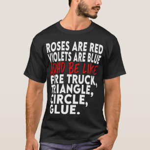 Camiseta Advertência ADHD - Poema Engraçado