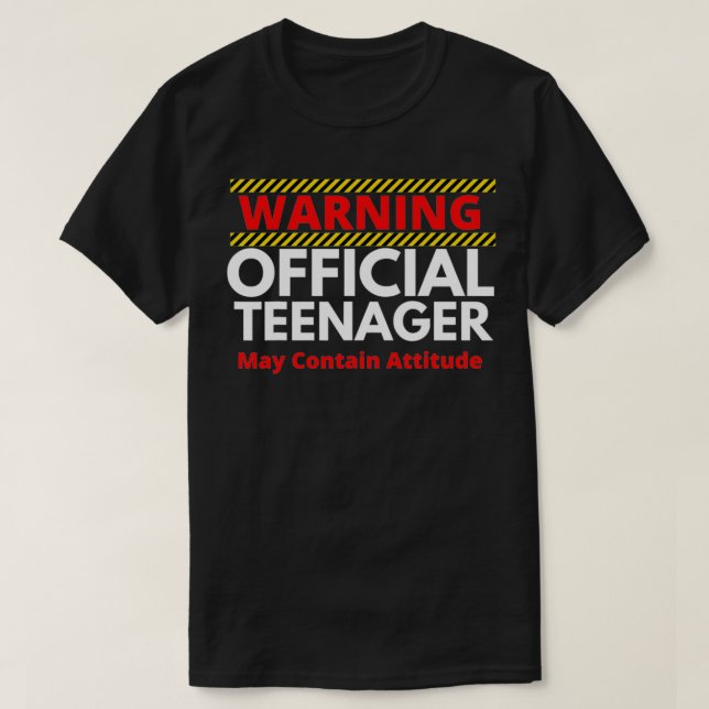 Camiseta Advertência Adolescente Oficial Engraçado 13 Anive (Frente do Design)