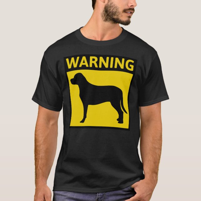 Camiseta Advertência ao Cachorro Labrador Retriever (Frente)