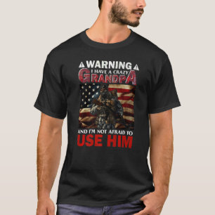 Camiseta Advertência Aos Mens Eu Tenho Um Avô Louco E Não E