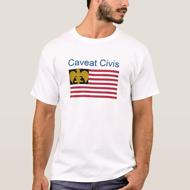 Camiseta Advertência Civis - bandeira fascista americana (Frente)
