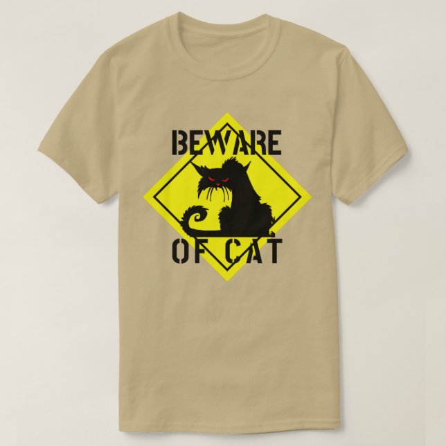 Camiseta ADVERTÊNCIA CORREÇÃO DE UM Gato maluco, a estrada  (Frente do Design)