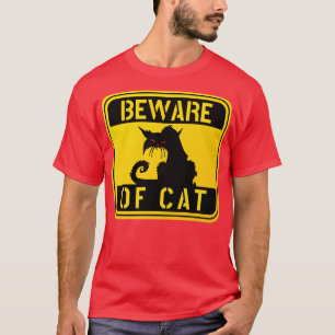 Camiseta ADVERTÊNCIA CUIDADO DO GATO maluco