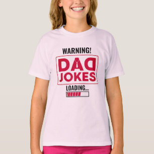 Camiseta Advertência Design! Carregamento da Piada do pai