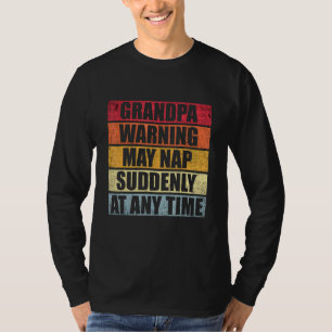 Camiseta Advertência Do Avô Pode Dormir De Repente A Qualqu