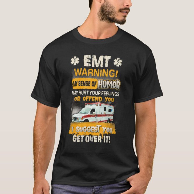 Camiseta Advertência Emt Meu Sentido De Humor Pode Machucar (Frente)