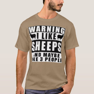 Camiseta Advertência Eu Gosto De Ovinos E Talvez De Três Pe
