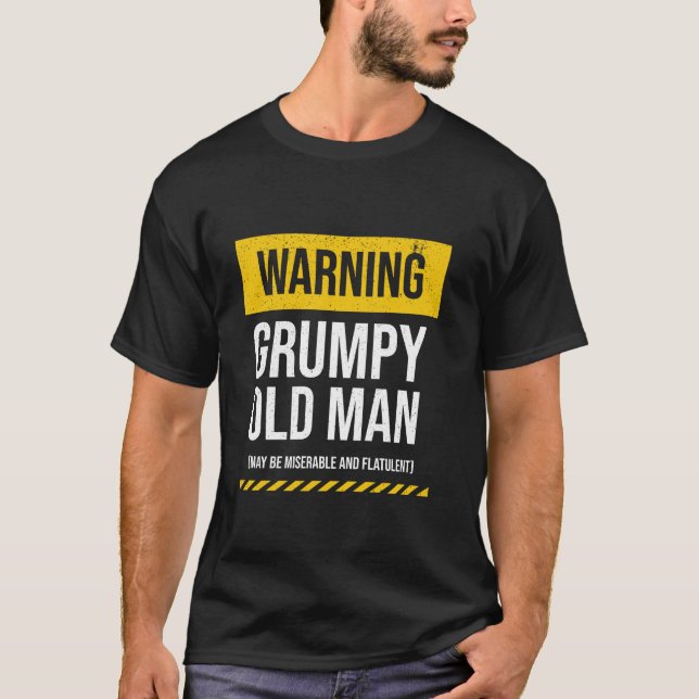 Camiseta Advertência Grumpy Old Man Funny Mens Pai Retirem (Frente)