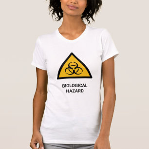 Camiseta Advertência ISO 7010 Engraçado Perigo Biológico Hu