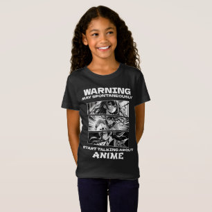Camiseta Advertência pode falar espontaneamente sobre anime