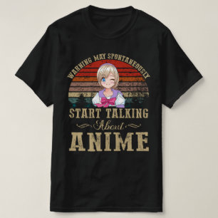 Camiseta Advertência Pode Iniciar Spontaneamente Um Anime 