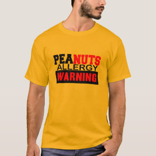 Camiseta Advertência sobre a alergia aos amendoins