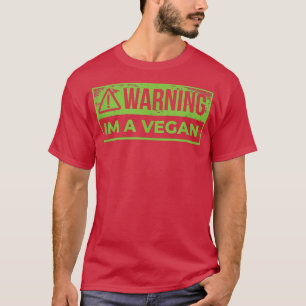 Camiseta Advertência Sou Vegan Funny Animal Vegan Vegetaria