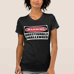 Camiseta Advertindo o T-Sh escuro das mulheres DIRECIONAL