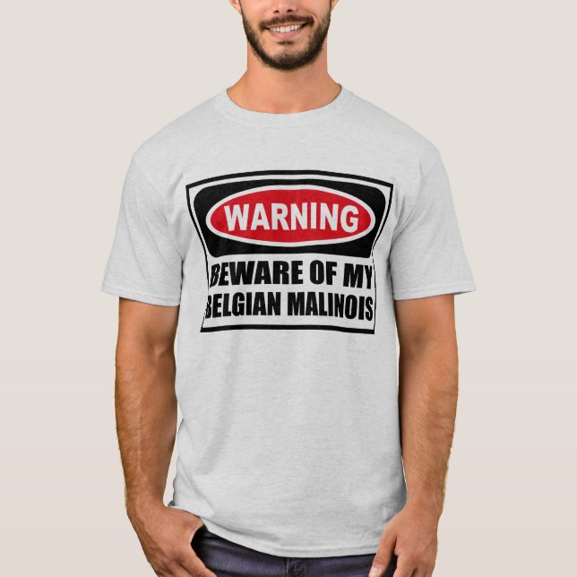 Camiseta Advertir BEWARE do T-Shir dos MEUS homens do BELGA (Frente)