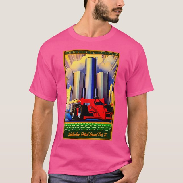 Camiseta Advertisin Auto Racing do Grande Prêmio de Detroit (Frente)