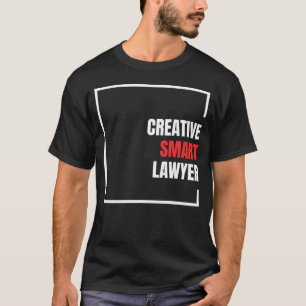 Camiseta advogado inteligente criativo com texto branco e v