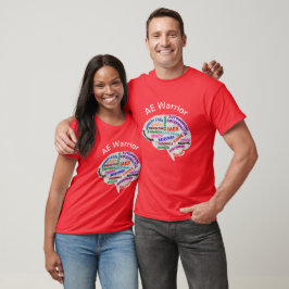 Camiseta AE Cérebro guerreiro com design de sintomas