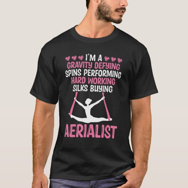Camiseta Aerial para dança da seda ginástica antenística aé (Frente)