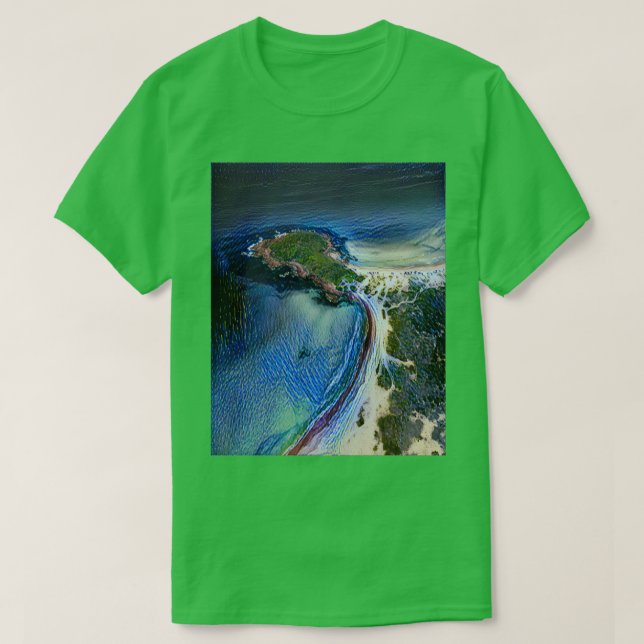 Camiseta aerial view of seashore under blue sky (Frente do Design)