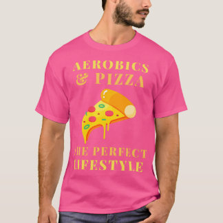 Camiseta aeróbica e estilo de vida de pizza