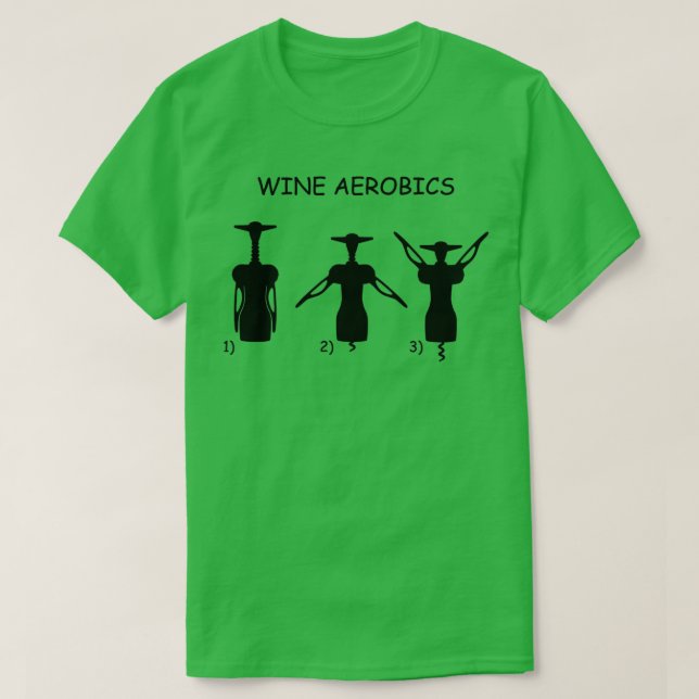 Camiseta Aeróbios de Vinho com Parafuso de Cortiça (Frente do Design)