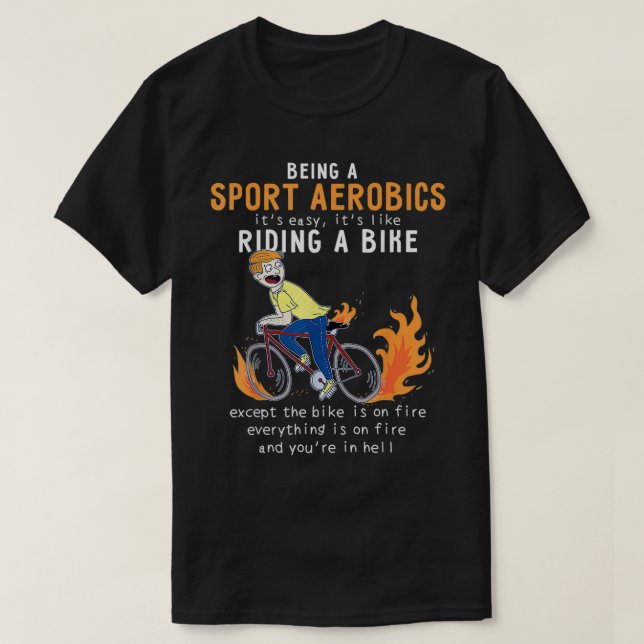Camiseta Aeróbios esportivos como ciclista ambulante Engraç (Frente do Design)