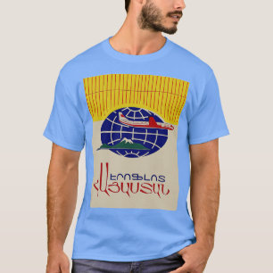 Camiseta Aeroflot Ad com Ararat em armênio