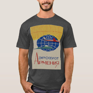 Camiseta Aeroflot Armênia Ad com Ararat em russo