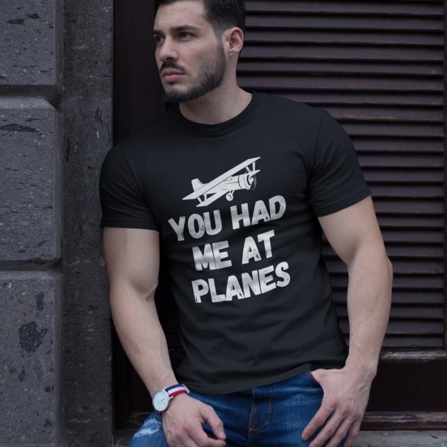 Camiseta Aeronáutica Engraçada "Você Me Teve Nos Aviões" Ti (Criador carregado)