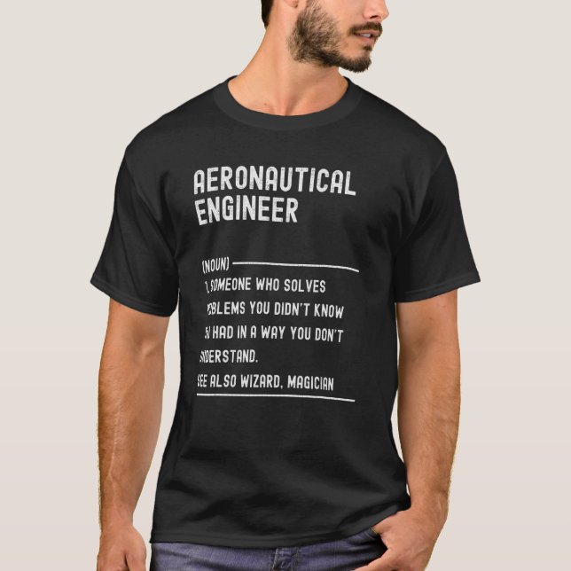 Camiseta Aeronautical Engineer Definition Shirts Funny Job  (Frente)