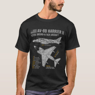 Camiseta Aeronave Av-8b Harrier Ii Avião De Guerra Avião Pr