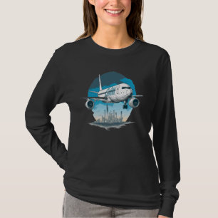 Camiseta aeronave comercial retroativa Vintage para pilotos