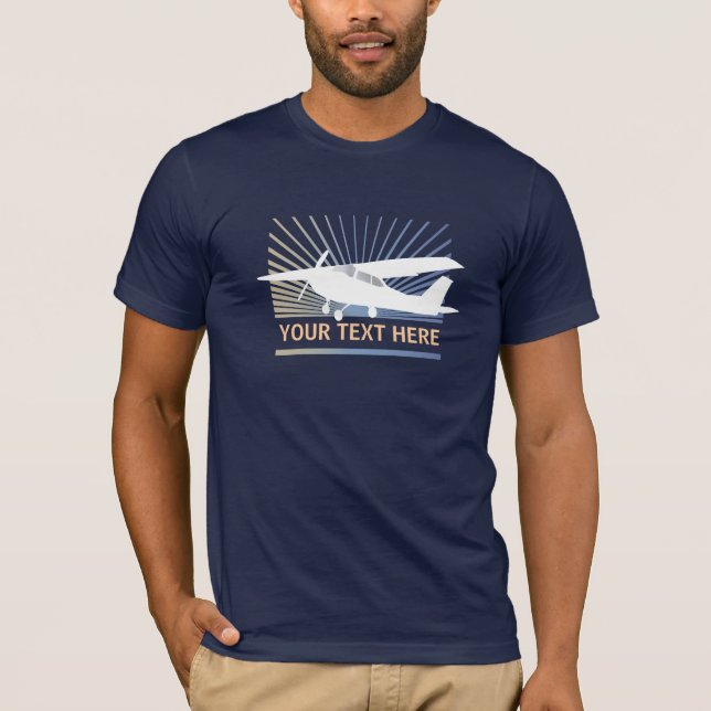 Camiseta Aeronave de Alta-asa - Texto personalizado (Frente)