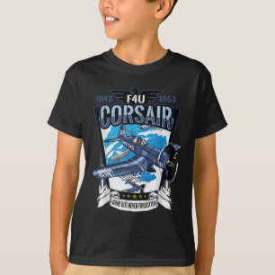 Camiseta Aeronave de guerra militar Wwii F4u Cor da Segunda