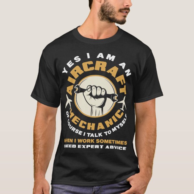 Camiseta Aeronave Mecânica Especialista em Aeronave Funny M (Frente)