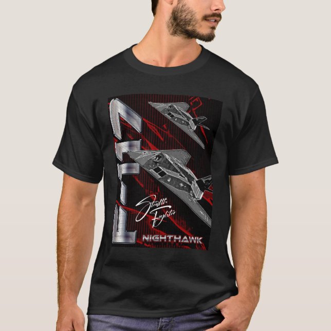 Camiseta Aeronaves Bloqueadas F-117 Nighthawk (Frente)