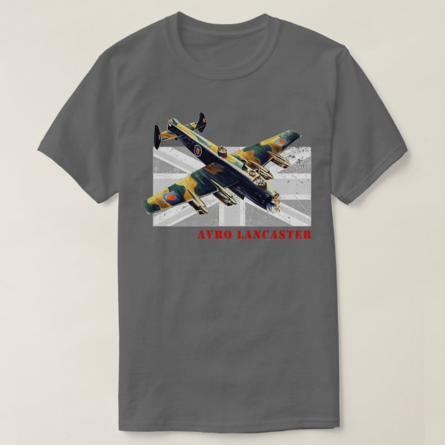 Camiseta Aeronaves da RAF Avro Lancaster Bomber WW2 britâni (Frente do Design)