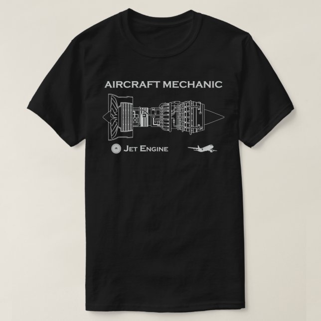Camiseta Aeronaves Mecânicas De Motores De Jato (Frente do Design)