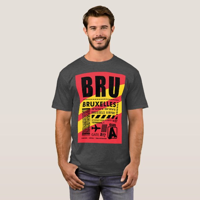 Camiseta Aeroporto BRU Bruxelas (Frente Completa)