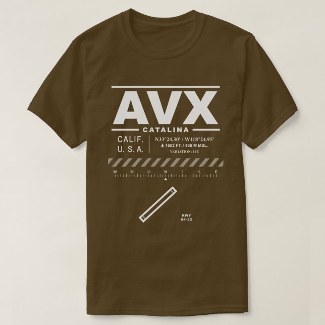 Camiseta Aeroporto Catalina AVX T-Shirt (Frente do Design)