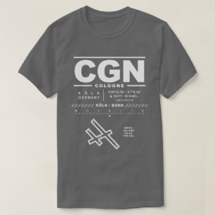 Camiseta Aeroporto de Colônia Bonn CGN T-Shirt