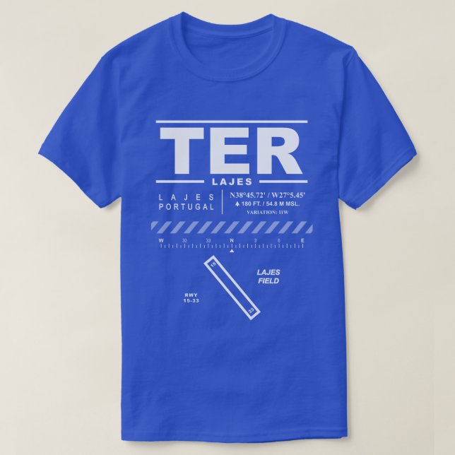 Camiseta Aeroporto de Lajes/Campo de Lajes TER T-Shirt (Frente do Design)