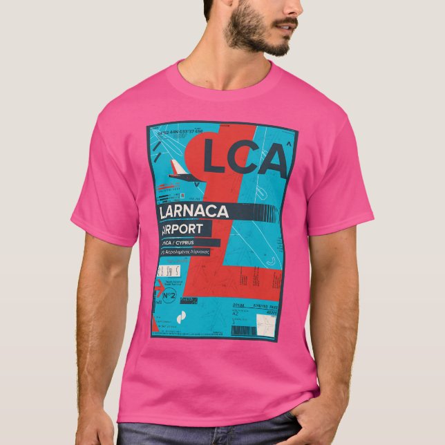 Camiseta Aeroporto de Larnaca - Carimbo de Voo em Viagem de (Frente)